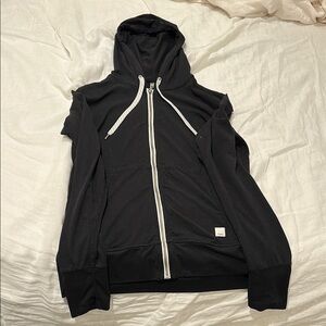 Vuori Black Halo Hoodie with White Accents